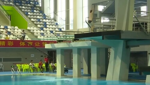 省运会：衡阳八岁小将尹俊杰夺青少年组跳水首金