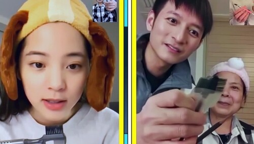 欧阳娜娜在线教维嘉妈妈化妆 发射超可爱三连拍