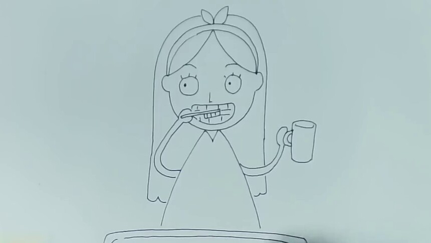 【画勤刷牙】简笔画勤刷牙