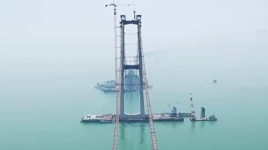 在270米高跨海大桥上 直击大湾区超级工程建设