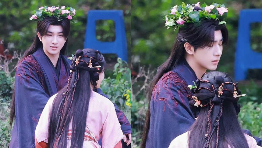 李宏毅孙珍妮《十万狂花入梦来》新路透 戴花环互动浪漫又养眼