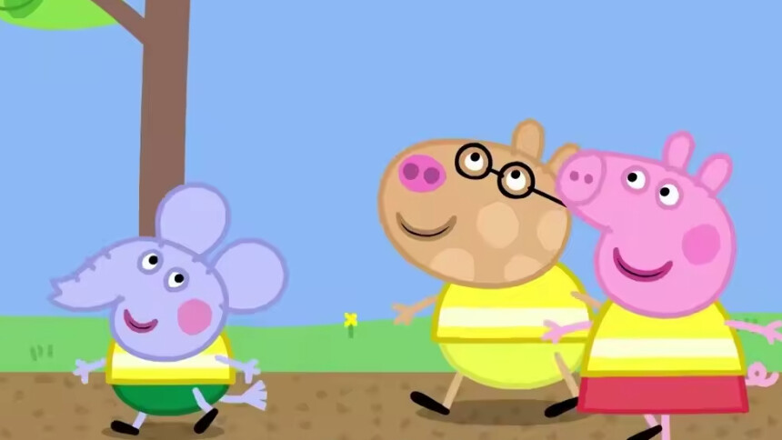 【小猪佩奇彩蛋】兔小姐变身步行巴士司机，接娃上学超欢乐