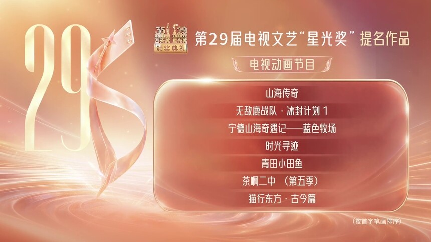第29届电视文艺“星光奖”提名作品（电视动画节目）